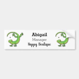 Pegatina Para Coche Saludos felices de gecko verde lindo con personali