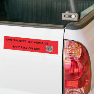 PEGATINA PARA COCHE ¡SALVA/PROTEGE A LOS ANIMALES! ¡¡NOSOTROS DEPENDEM