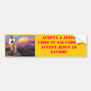 Pegatina Para Coche Salvación cruzada de Jesús, ACEPTA un JESÚS COM