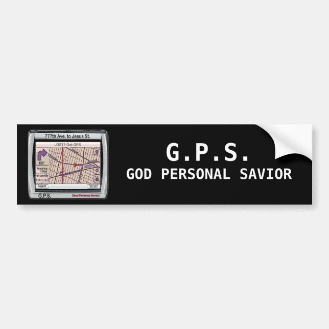 Pegatina Para Coche Salvador personal de dios de GPS (Frente)