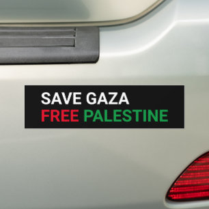 Pegatina Para Coche Salvar a Gaza Libre Palestina blanco negro verde