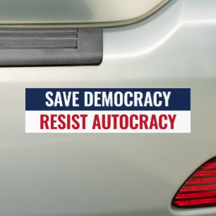 Pegatina Para Coche Salvar la democracia resistir la autocracia - Anti