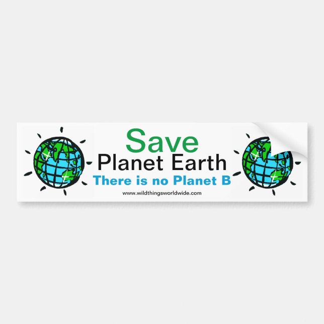 Pegatina Para Coche Salvar la TIERRA del planeta - Cambio climático - (Frente)