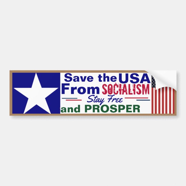 Pegatina Para Coche Salvemos a Estados Unidos del socialismo (Frente)