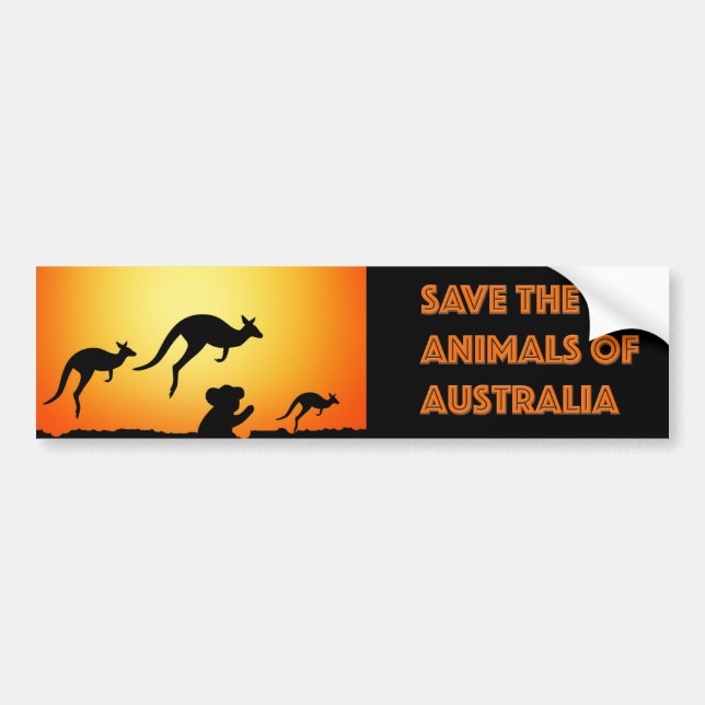 Pegatina Para Coche Salvemos a los animales de Australia (Frente)