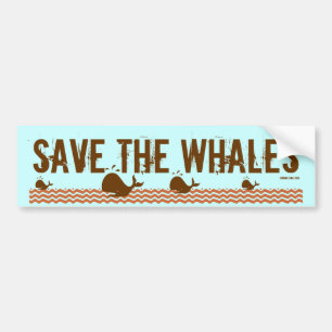 Pegatina Para Coche Salven A Las Ballenas - Ambientalmente Conscientes
