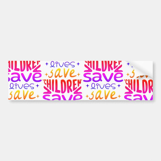 Pegatina Para Coche Salven niños, salven vidas (Frente)