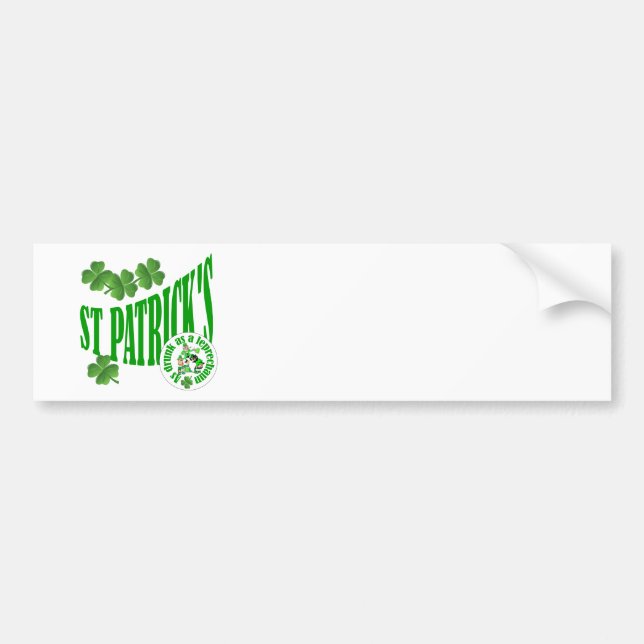 Pegatina Para Coche San Patricio, tan borracho como un leprechun (Frente)