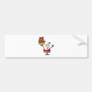 Pegatina Para Coche Santa Claus con regalo de Navidad