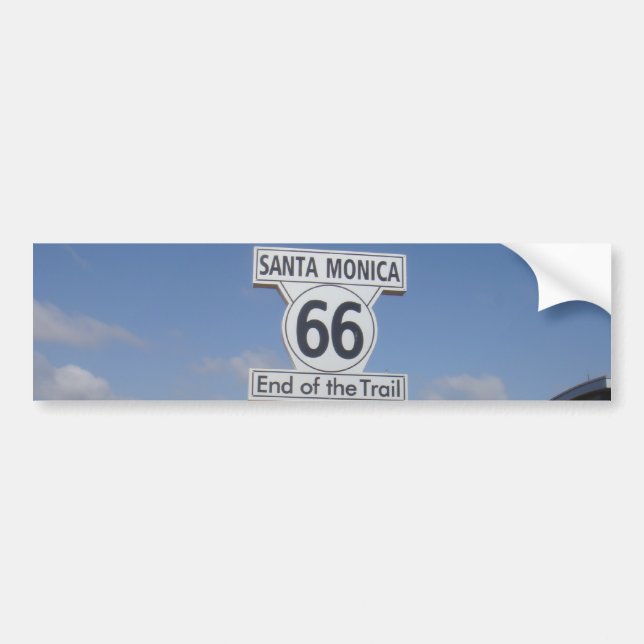 Pegatina Para Coche Santa Mónica, California - RT 66 (Frente)
