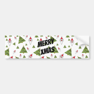 Pegatina Para Coche Santa personalizar y árbol de Navidad