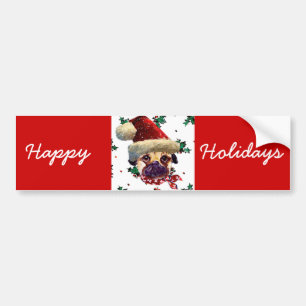 Pegatina Para Coche Santa Pug
