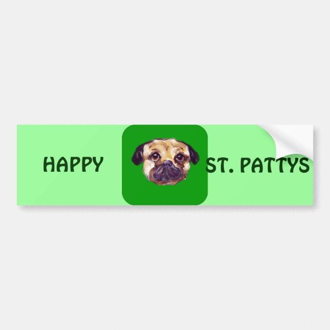 PEGATINA PARA COCHE SANTO PATTY PUG (Frente)