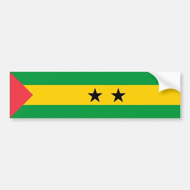 Pegatina Para Coche Sao Tome and Principe Flag (Frente)
