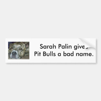 Pegatina Para Coche Sarah Palin da a pitbulls un mún nombre