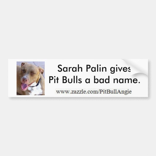 Pegatina Para Coche Sarah Palin da a pitbulls un mún nombre (Frente)