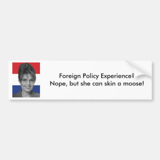 Pegatina Para Coche ¿Sarah Palin, experiencia de la política exterior?
