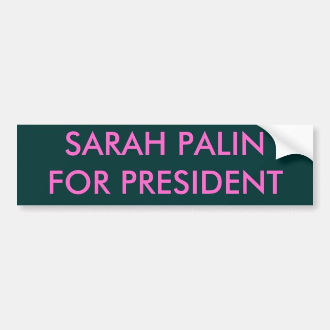 PEGATINA PARA COCHE SARAH PALIN PARA EL PRESIDENTE (Frente)