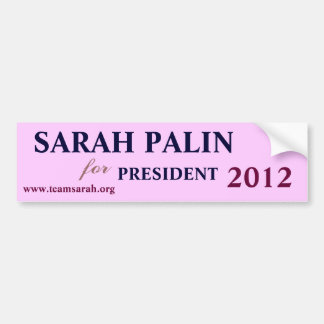 PEGATINA PARA COCHE SARAH PALIN PARA EL PRESIDENTE 2012