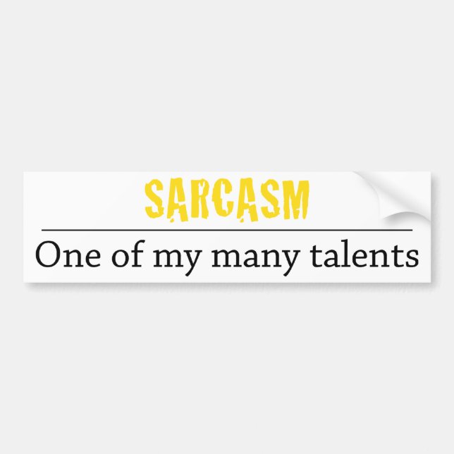 Pegatina Para Coche Sarcasmo - uno de mis muchos talentos (Frente)