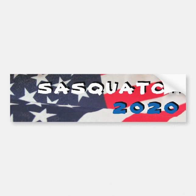 Pegatina Para Coche Sasquatch 2020 con la bandera (Frente)