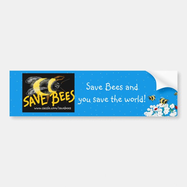 Pegatina Para Coche SAVE BEES and Save the world (Frente)