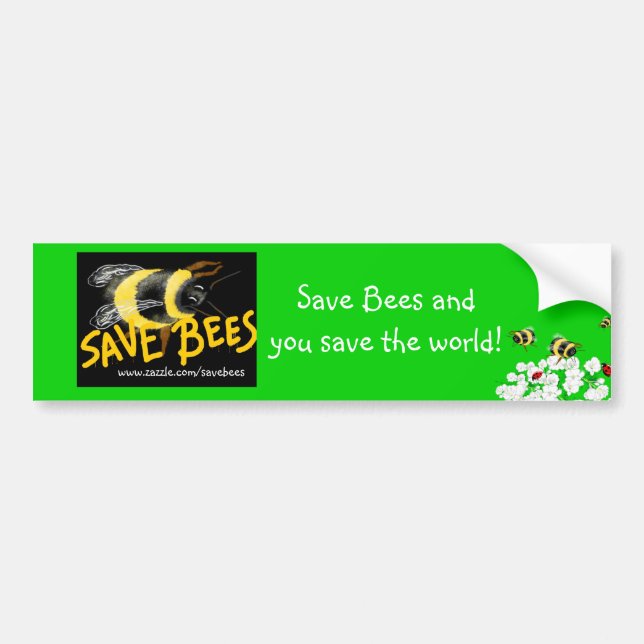 Pegatina Para Coche SAVE BEES and Save the world (Frente)