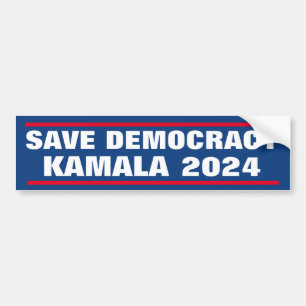 PEGATINA PARA COCHE SAVE DEMOCRACY KAMALA 2024