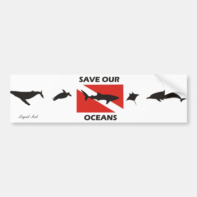 Pegatina Para Coche Save Our Oceans - Sticker (Frente)