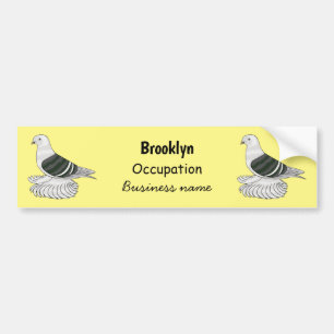 Pegatina Para Coche Saxon Shield pigeon bird cartoon illustration