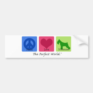 Pegatina Para Coche Schnauzer del amor de la paz