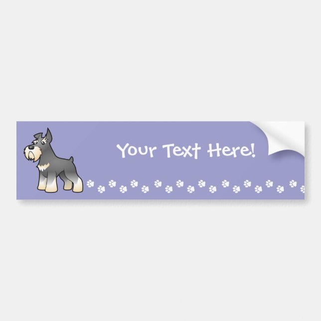 Pegatina Para Coche Schnauzer del dibujo animado (Frente)
