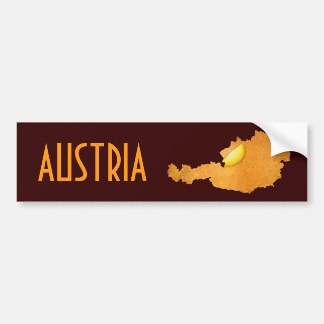 Pegatina Para Coche Schnitzel vienés - Mapa De Austria (Frente)
