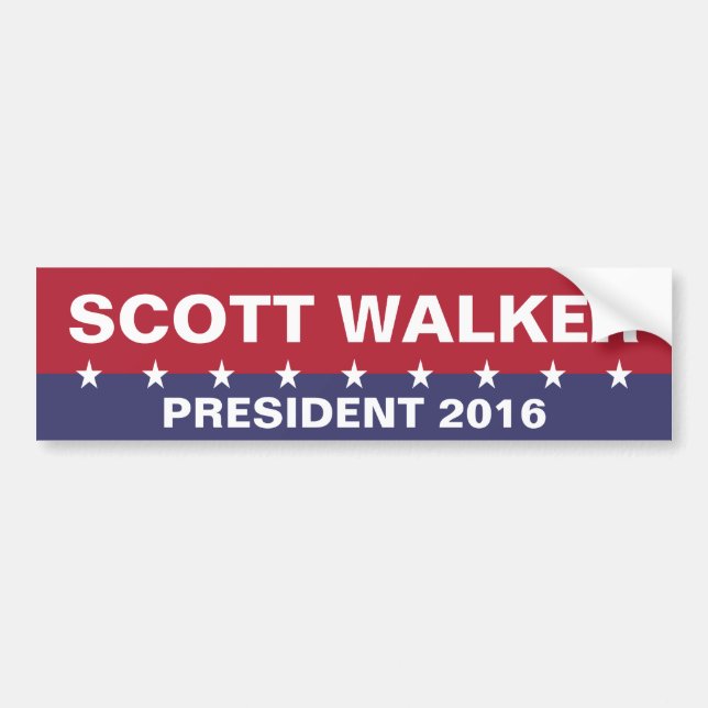 Pegatina Para Coche SCOTT WALKER para presidente 2016 (Frente)