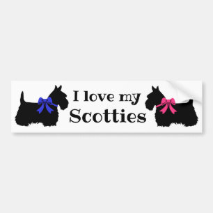 Pegatina Para Coche Scottish Terrier, me encantan mis escocesas, con a