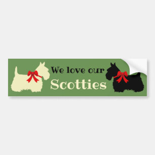 Pegatina Para Coche Scottish Terrier, me encantan mis escocesas/trigo/
