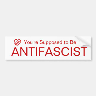 Pegatina Para Coche Se supone que eres antifascista (Rojo sobre Blanco