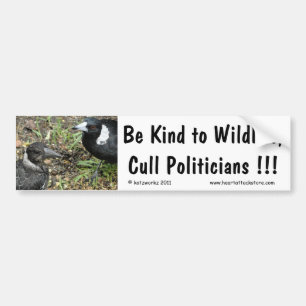 Pegatina Para Coche Sea bueno con la fauna, políticos del cull…