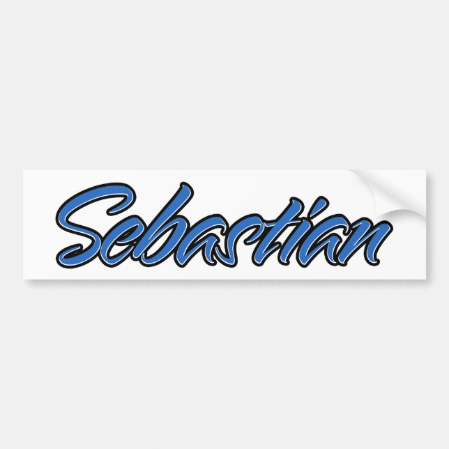 Pegatina Para Coche Sebastian Name blue Sticker Autoaufkleber (Frente)