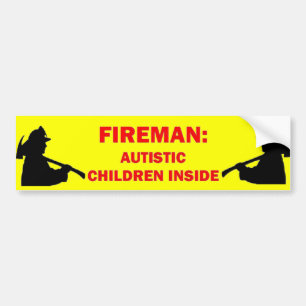 Pegatina Para Coche Seguridad contra incendios del autismo