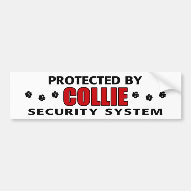 Pegatina Para Coche Seguridad de Collie (Frente)