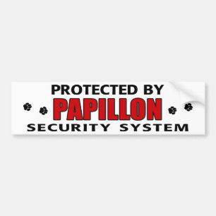 Pegatina Para Coche Seguridad del perro de Papillon
