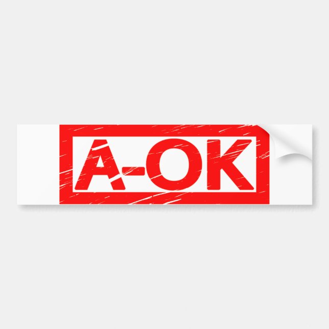 Pegatina Para Coche Sello A-OK (Frente)