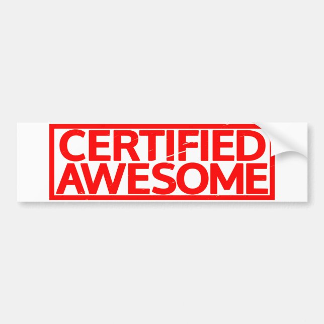 Pegatina Para Coche Sello Awesome certificado (Frente)