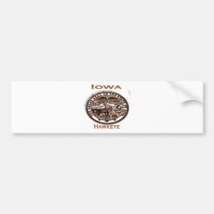 Pegatina Para Coche Sello del estado de Iowa Hawkeye