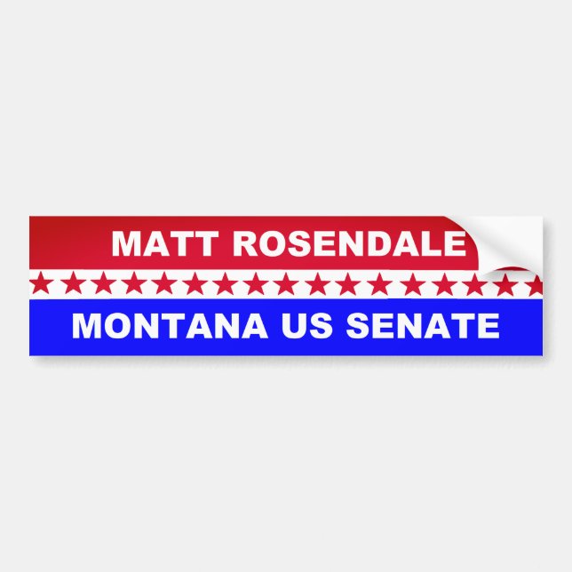 Pegatina Para Coche Senado 2018 de Matt Rosendale Montana los E.E.U.U. (Frente)