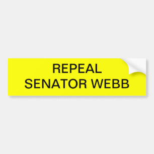 PEGATINA PARA COCHE SENADOR WEBB DE LA DEROGACIÓN                    