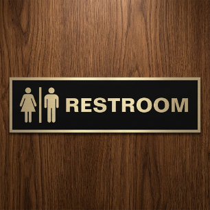 Pegatina Para Coche Señal de baño unisex moderno para puerta de negoci