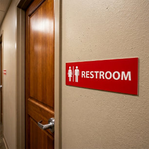 Pegatina Para Coche Señal de baño unisex moderno para puerta de negoci
