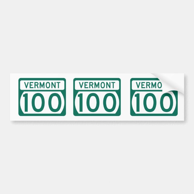 Pegatina Para Coche Señal de la ruta Vermont 100 (Frente)